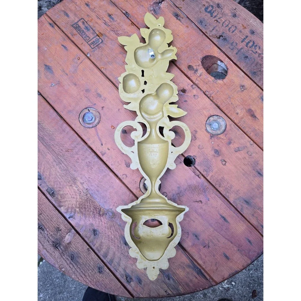 Vintage 1970 Syroco Gold Topiary Floral Wall Hanging Hollywood Regency 23” 7188